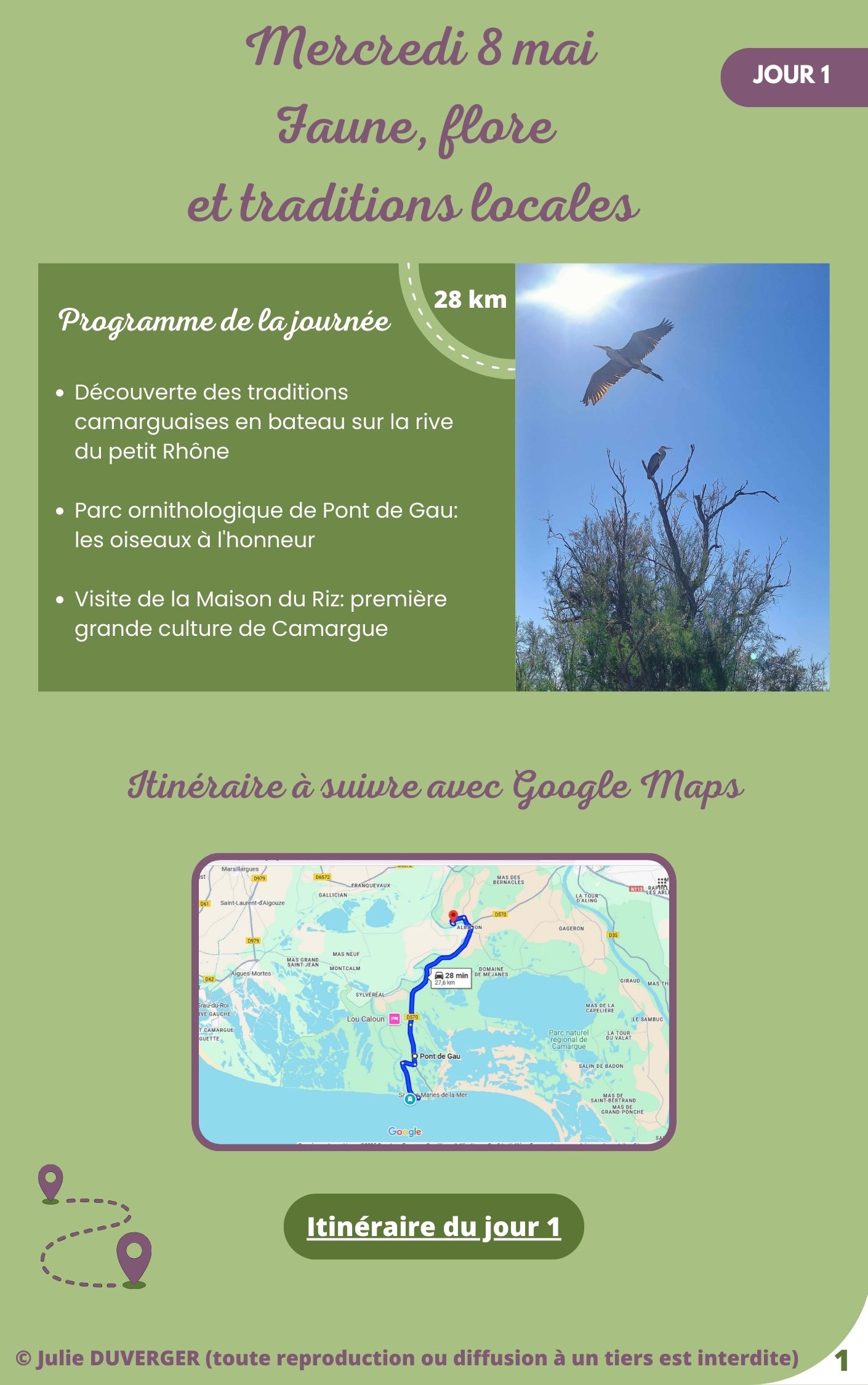 Page 3 du carnet de voyage - Itinéraire